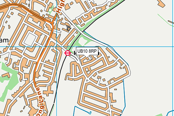 UB10 8RP map - OS VectorMap District (Ordnance Survey)