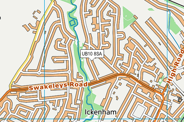 UB10 8SA map - OS VectorMap District (Ordnance Survey)