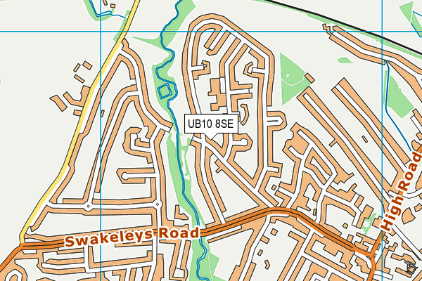UB10 8SE map - OS VectorMap District (Ordnance Survey)