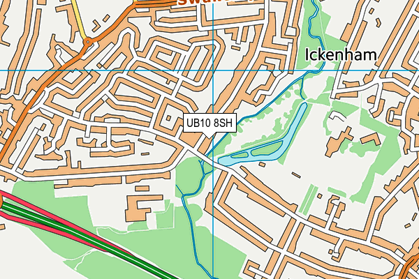 UB10 8SH map - OS VectorMap District (Ordnance Survey)