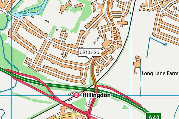 UB10 8SU map - OS VectorMap District (Ordnance Survey)