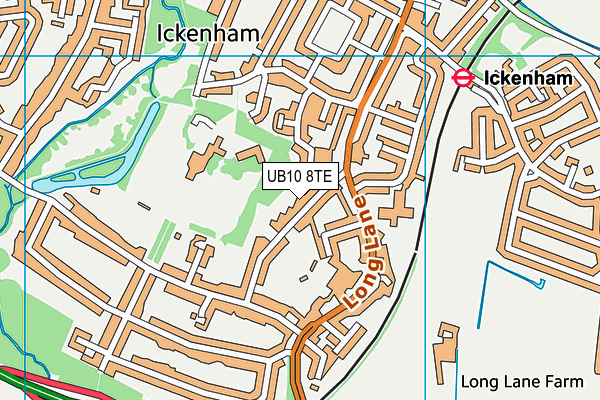 UB10 8TE map - OS VectorMap District (Ordnance Survey)