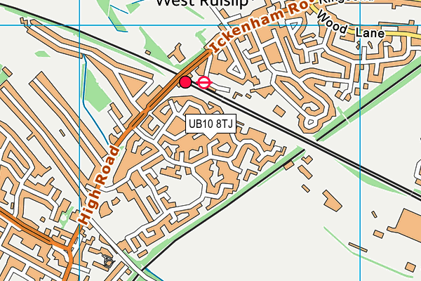 UB10 8TJ map - OS VectorMap District (Ordnance Survey)