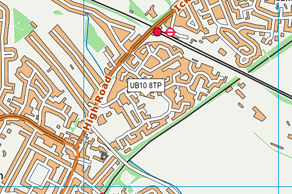 UB10 8TP map - OS VectorMap District (Ordnance Survey)