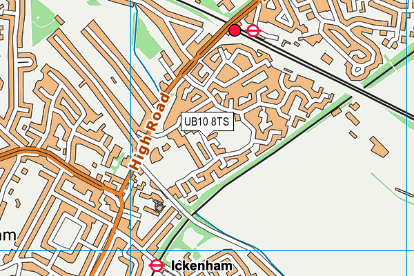 UB10 8TS map - OS VectorMap District (Ordnance Survey)