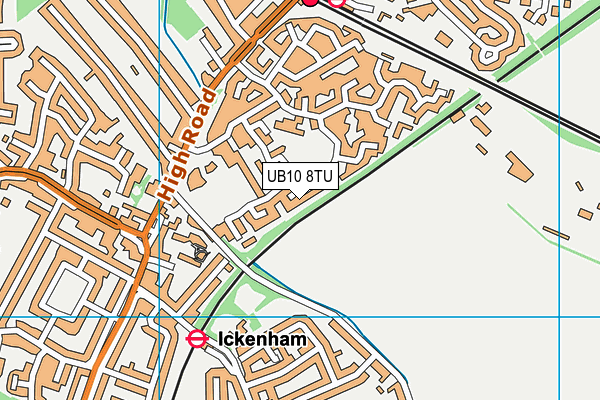 UB10 8TU map - OS VectorMap District (Ordnance Survey)