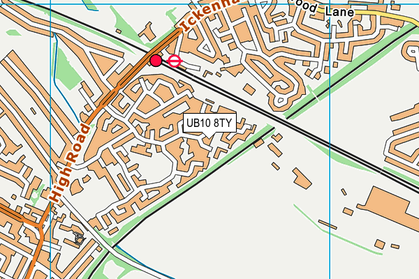 UB10 8TY map - OS VectorMap District (Ordnance Survey)