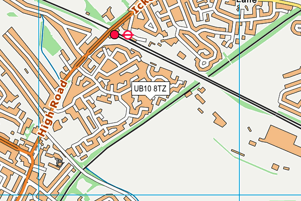 UB10 8TZ map - OS VectorMap District (Ordnance Survey)