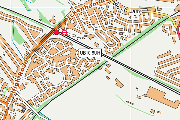 UB10 8UH map - OS VectorMap District (Ordnance Survey)
