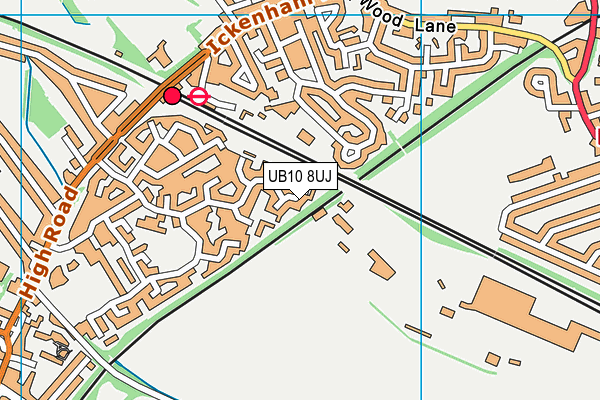 UB10 8UJ map - OS VectorMap District (Ordnance Survey)