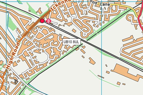 UB10 8UL map - OS VectorMap District (Ordnance Survey)