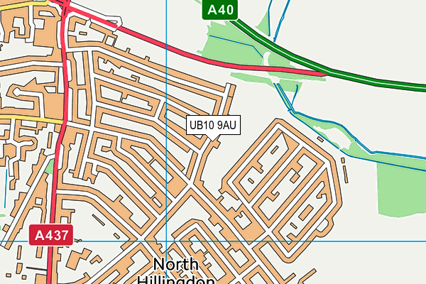 UB10 9AU map - OS VectorMap District (Ordnance Survey)
