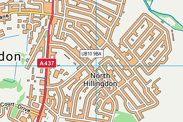 UB10 9BA map - OS VectorMap District (Ordnance Survey)