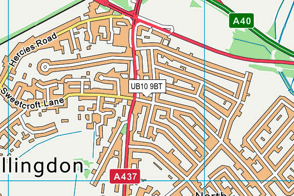 UB10 9BT map - OS VectorMap District (Ordnance Survey)