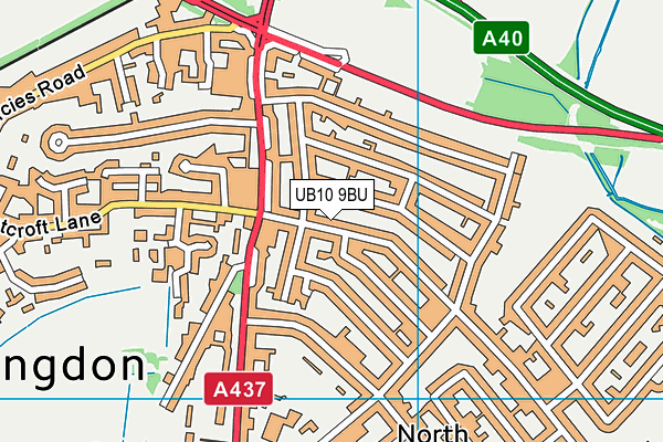 UB10 9BU map - OS VectorMap District (Ordnance Survey)