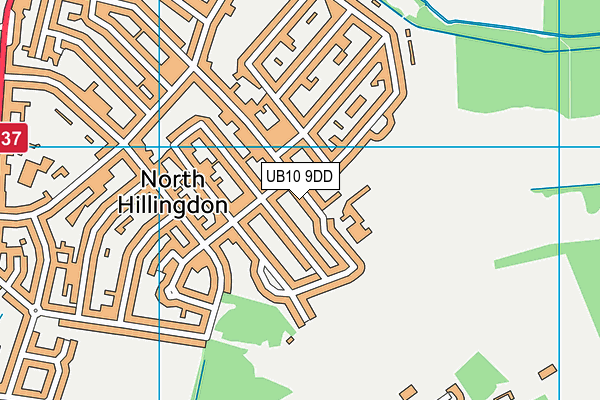 UB10 9DD map - OS VectorMap District (Ordnance Survey)