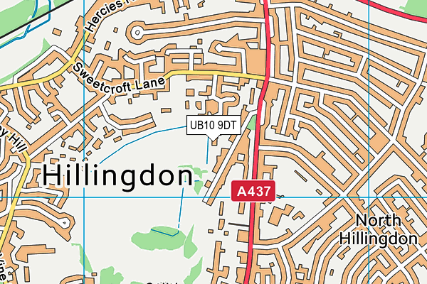 UB10 9DT map - OS VectorMap District (Ordnance Survey)