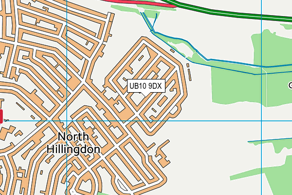 UB10 9DX map - OS VectorMap District (Ordnance Survey)