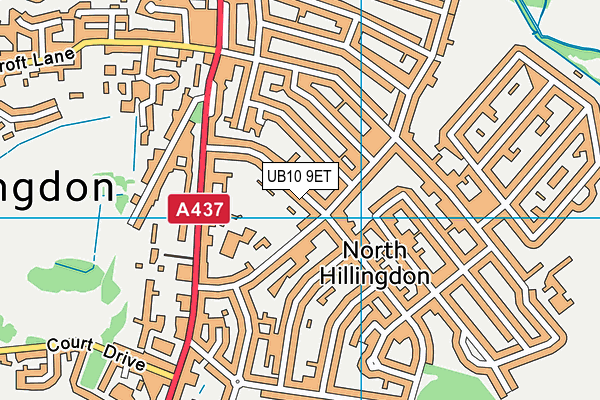 UB10 9ET map - OS VectorMap District (Ordnance Survey)