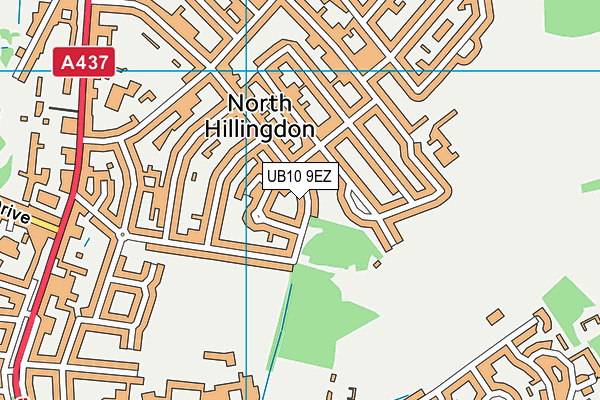 UB10 9EZ map - OS VectorMap District (Ordnance Survey)