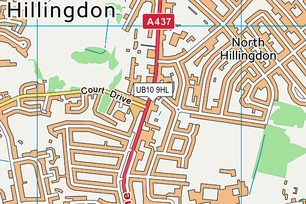 UB10 9HL map - OS VectorMap District (Ordnance Survey)