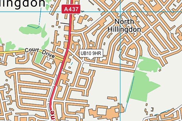 UB10 9HR map - OS VectorMap District (Ordnance Survey)