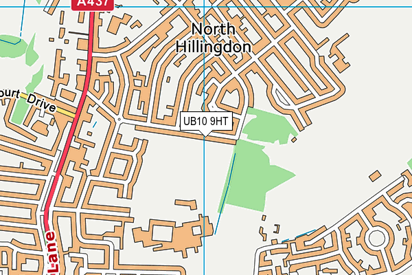 Oak Wood School map (UB10 9HT) - OS VectorMap District (Ordnance Survey)
