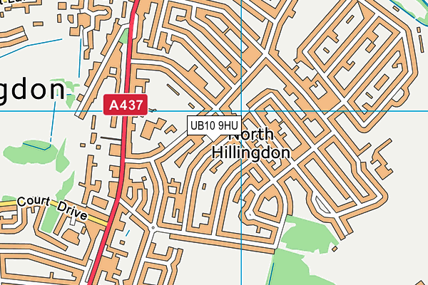 UB10 9HU map - OS VectorMap District (Ordnance Survey)
