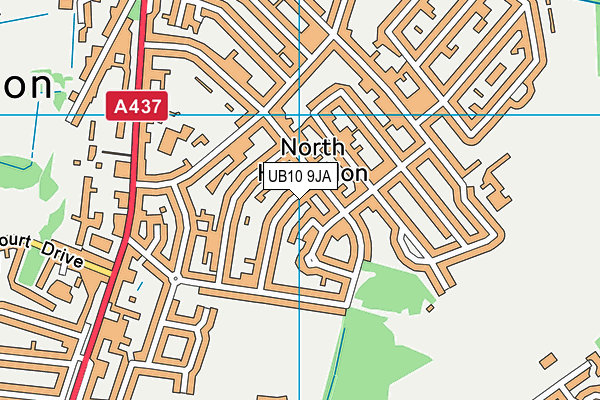 UB10 9JA map - OS VectorMap District (Ordnance Survey)