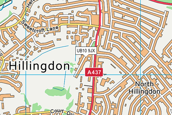 Hillingdon Court Park map (UB10 9JX) - OS VectorMap District (Ordnance Survey)
