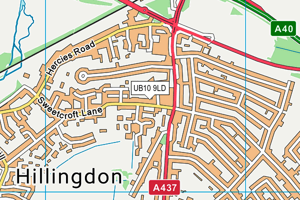 UB10 9LD map - OS VectorMap District (Ordnance Survey)