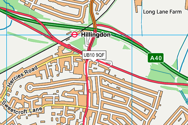 UB10 9QF map - OS VectorMap District (Ordnance Survey)