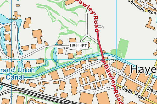 UB11 1ET map - OS VectorMap District (Ordnance Survey)