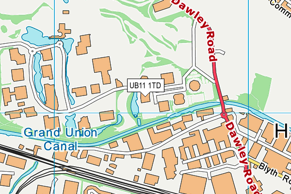 UB11 1TD map - OS VectorMap District (Ordnance Survey)