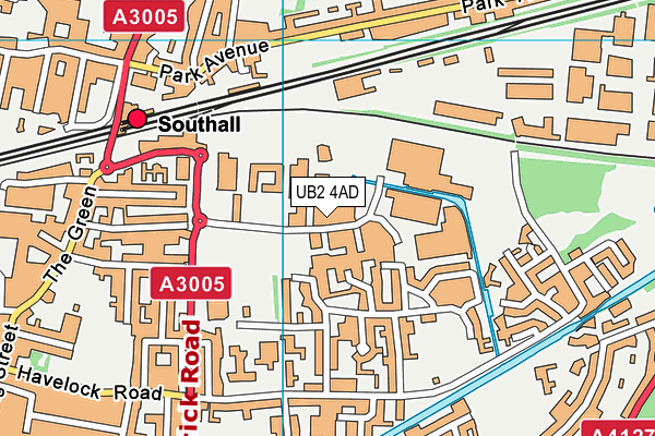UB2 4AD map - OS VectorMap District (Ordnance Survey)