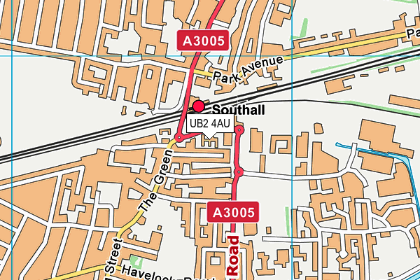 Southall Community Centre (Closed) map (UB2 4AU) - OS VectorMap District (Ordnance Survey)