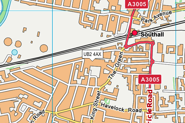 UB2 4AX map - OS VectorMap District (Ordnance Survey)