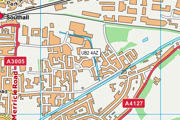 UB2 4AZ map - OS VectorMap District (Ordnance Survey)