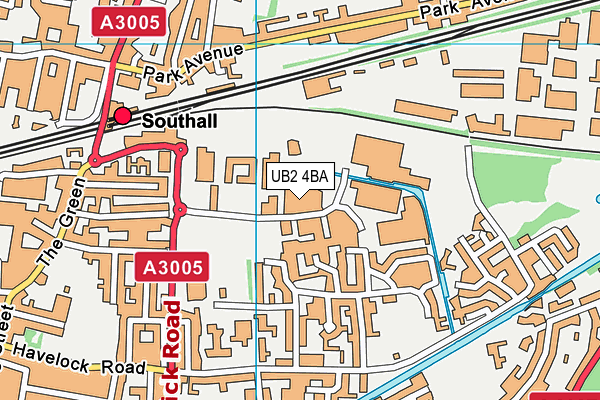 UB2 4BA map - OS VectorMap District (Ordnance Survey)