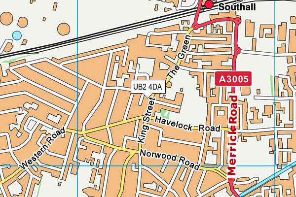 UB2 4DA map - OS VectorMap District (Ordnance Survey)
