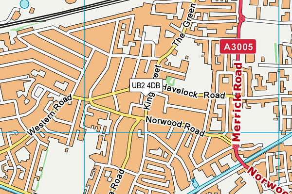 UB2 4DB map - OS VectorMap District (Ordnance Survey)