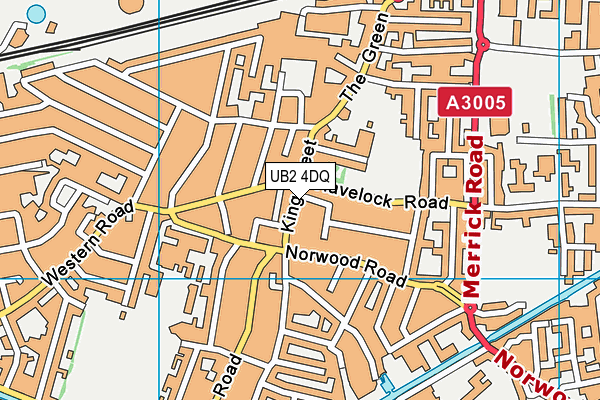 UB2 4DQ map - OS VectorMap District (Ordnance Survey)