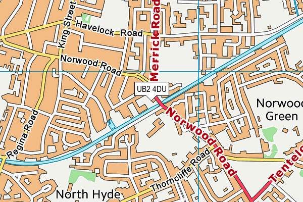 UB2 4DU map - OS VectorMap District (Ordnance Survey)