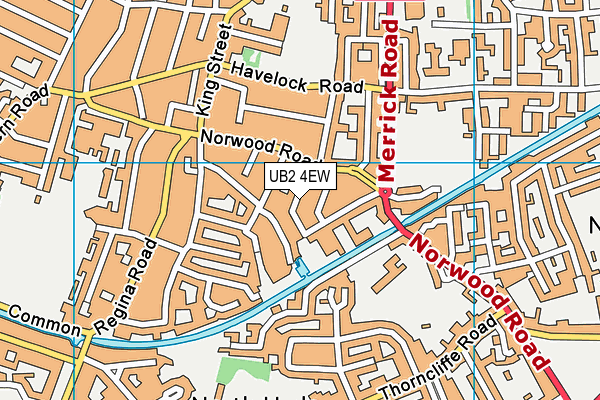 UB2 4EW map - OS VectorMap District (Ordnance Survey)