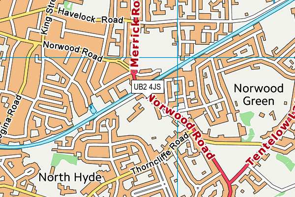 Wolf Fields Primary School map (UB2 4JS) - OS VectorMap District (Ordnance Survey)