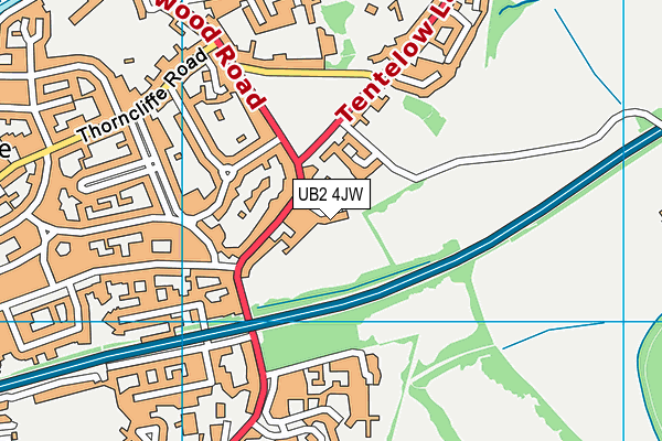 UB2 4JW map - OS VectorMap District (Ordnance Survey)