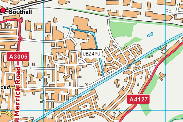UB2 4PU map - OS VectorMap District (Ordnance Survey)