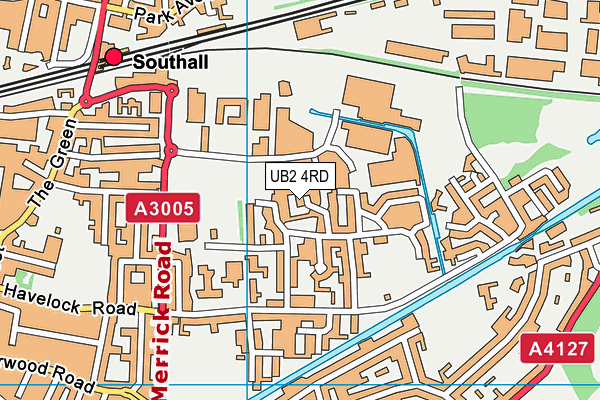 UB2 4RD map - OS VectorMap District (Ordnance Survey)