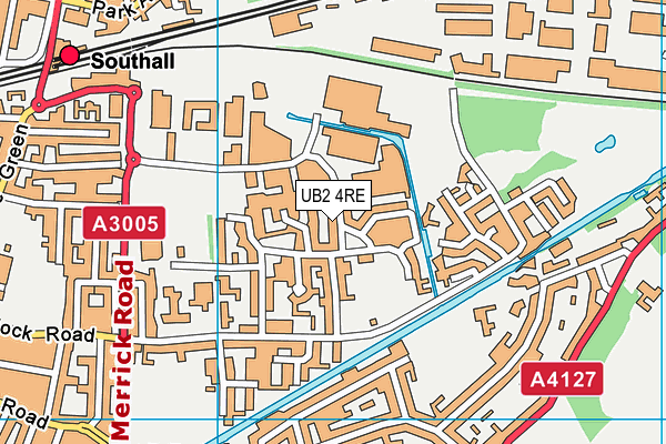 UB2 4RE map - OS VectorMap District (Ordnance Survey)