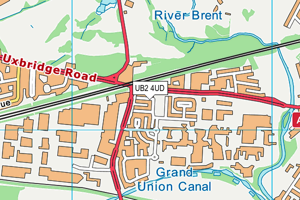 UB2 4UD map - OS VectorMap District (Ordnance Survey)